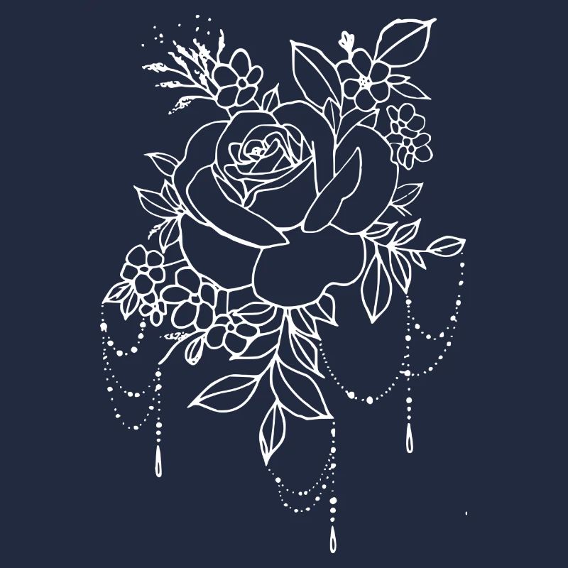 Rose avec un bouquet de fleurs