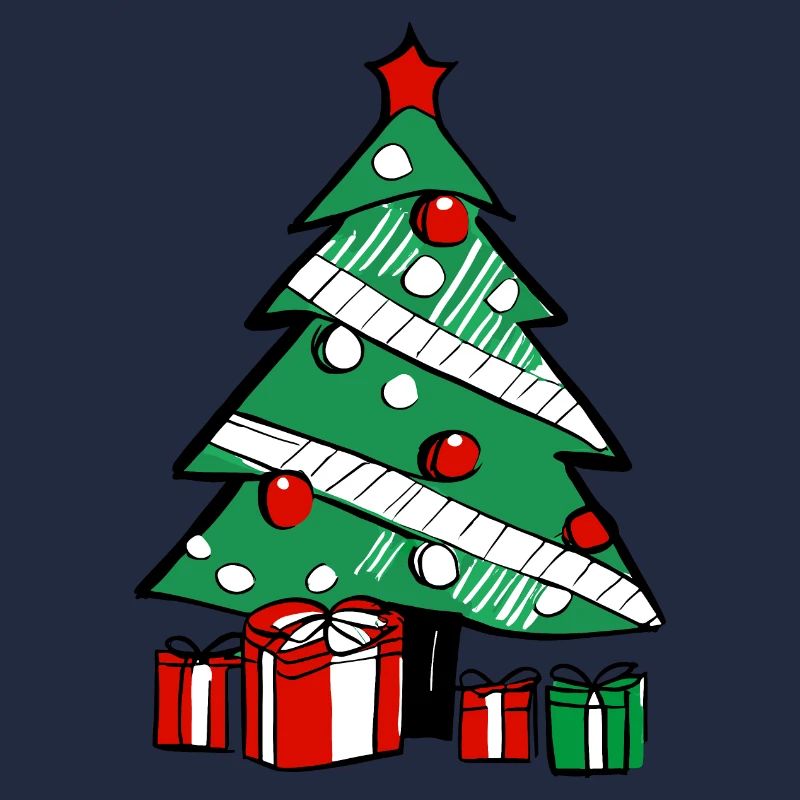 Weihnachtsbaum und Geschenke.