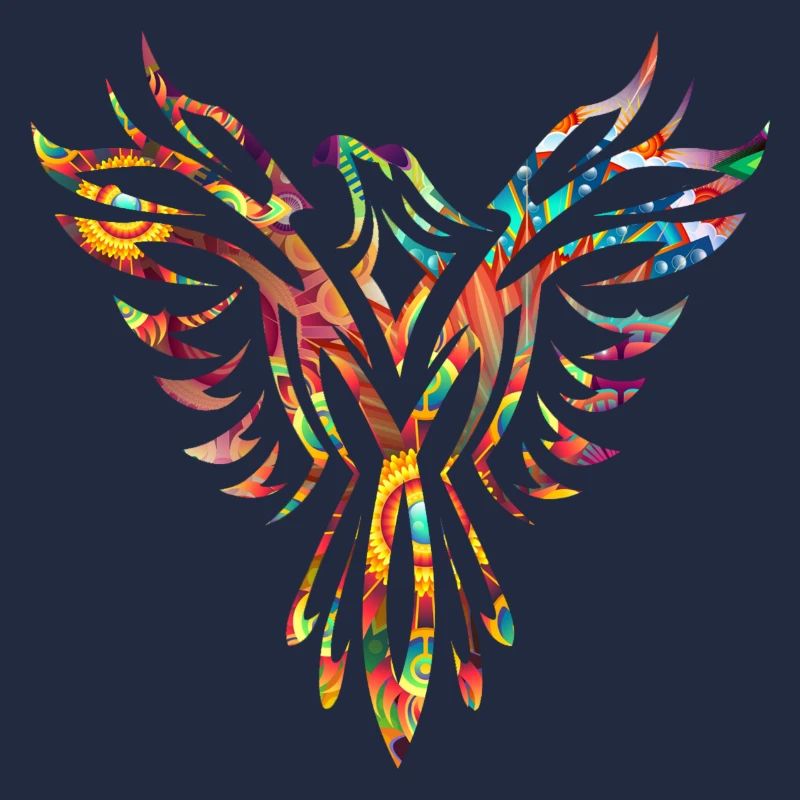 Silhouette abstraite colorée Phoenix