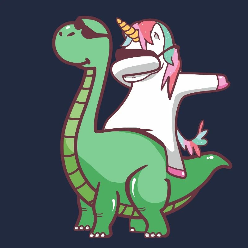 Einhorn und Dinosaurier tupfen
