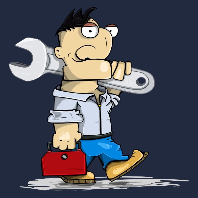 Technician with wrench
