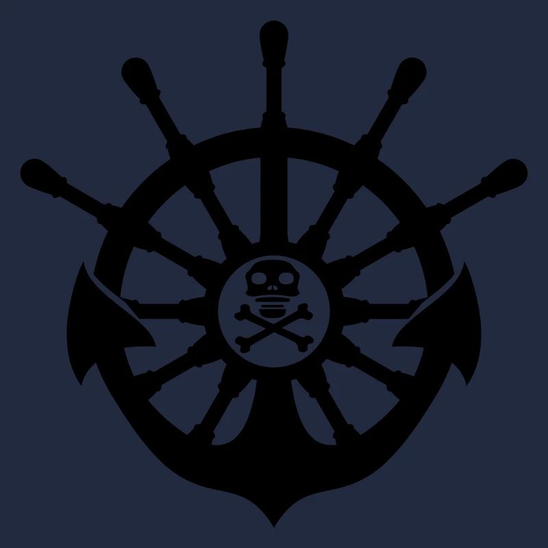 pirat logo rame volant ancre bateau bateau nage