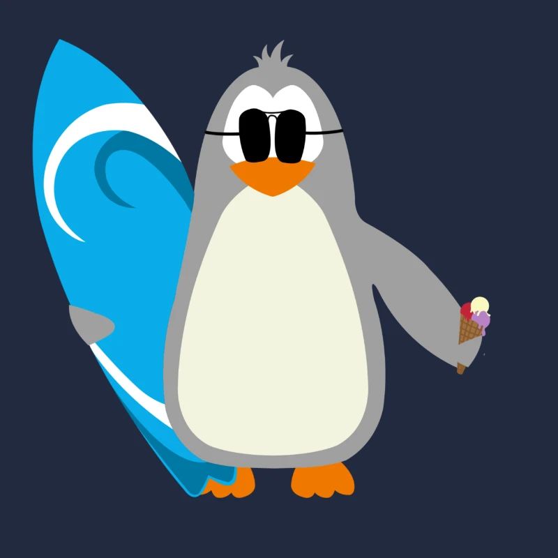 Pinguin surfer sonnenbrille eis geschenkidee
