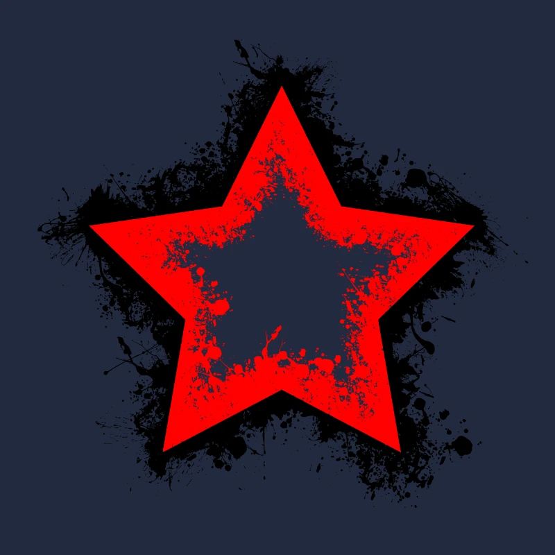 Étoiles éclaboussures noir-rouge
