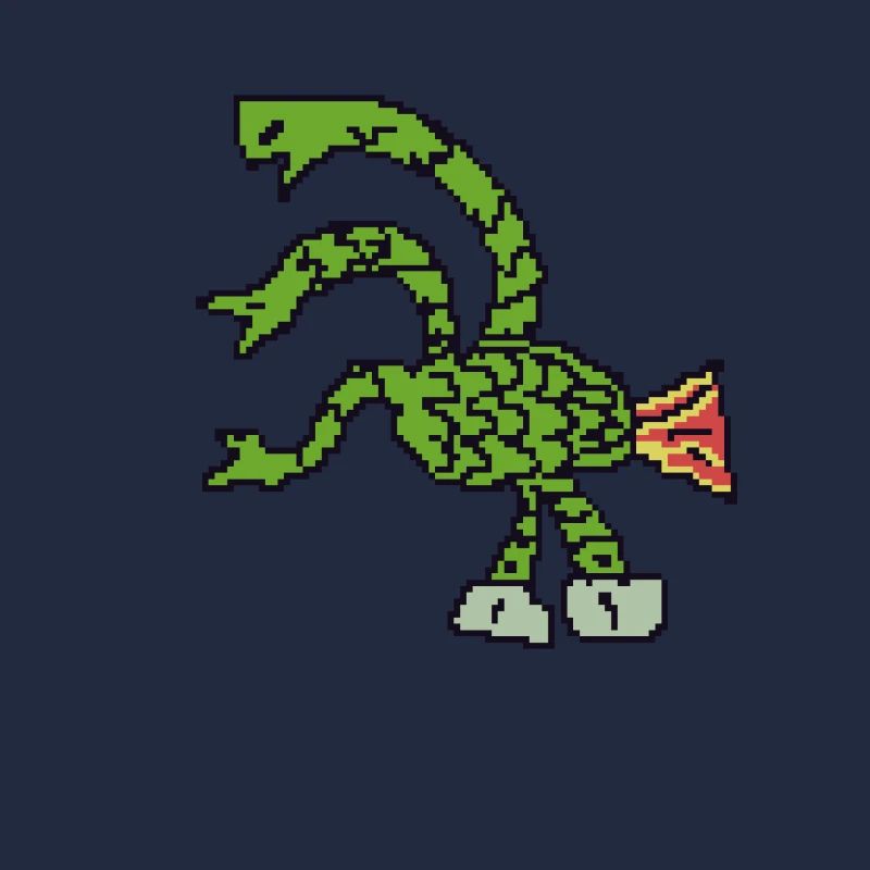 Dreiköpfige Hydra Pixelart