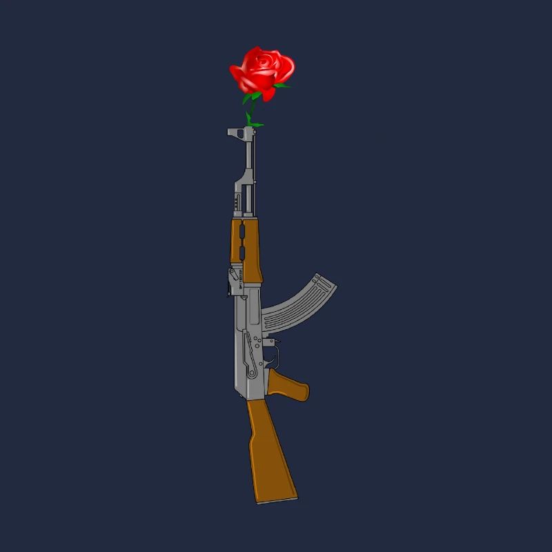 AK47 Mit Rose. Make love - not War!