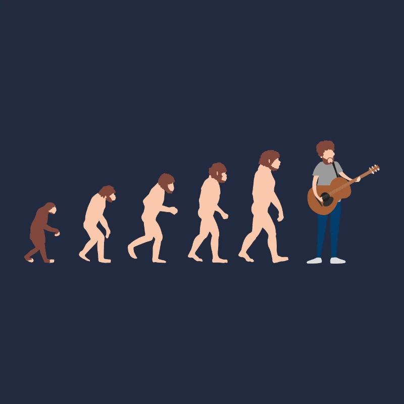 Evolution Gitarrist Lustige Geschenkidee