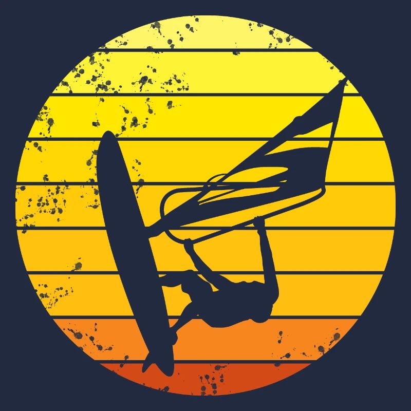 Windsurfer retro sunset