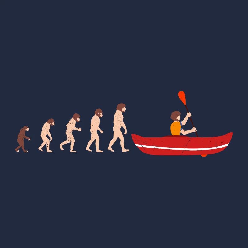 Evolution Canoeing Kanu Lustige Geschenkidee