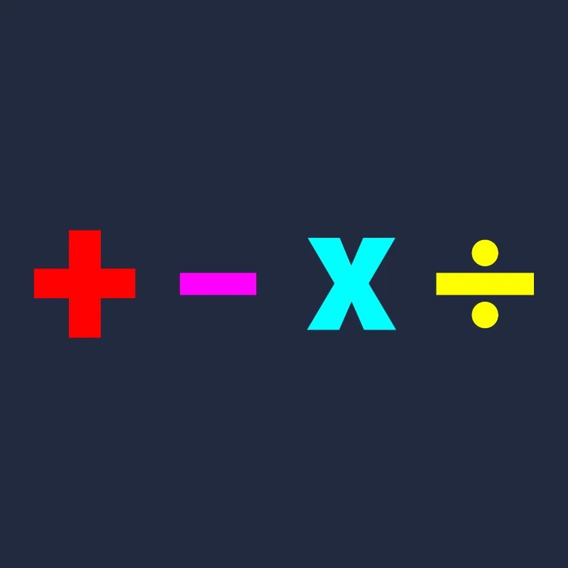Math + - × ÷ plus minus multiply divide poison