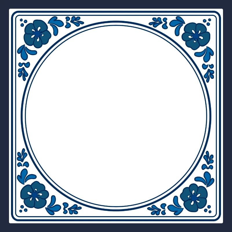 Empty Tile own text - Delft Blue