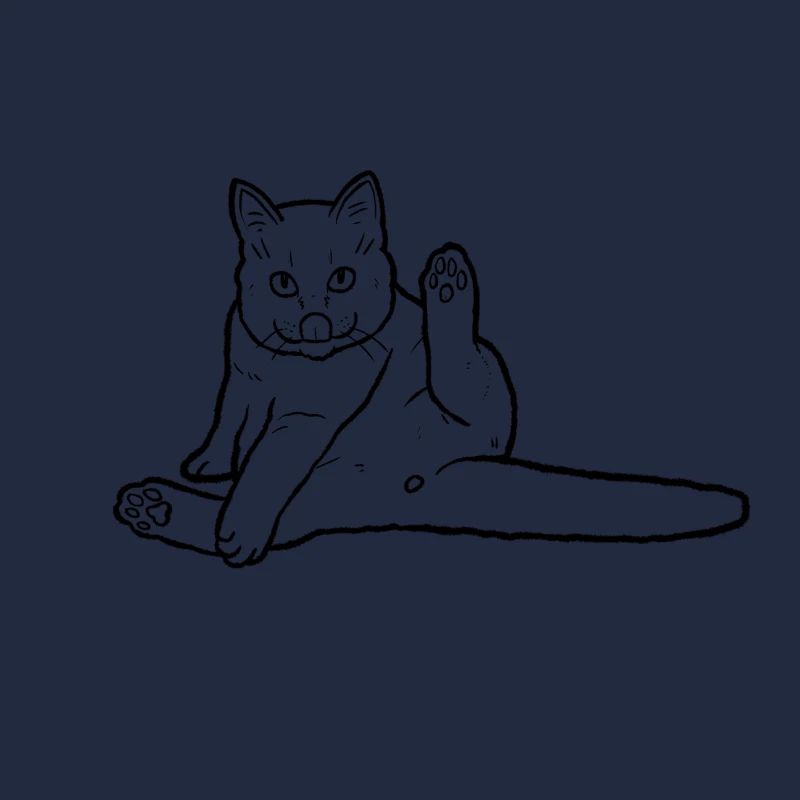 Cat licking butt