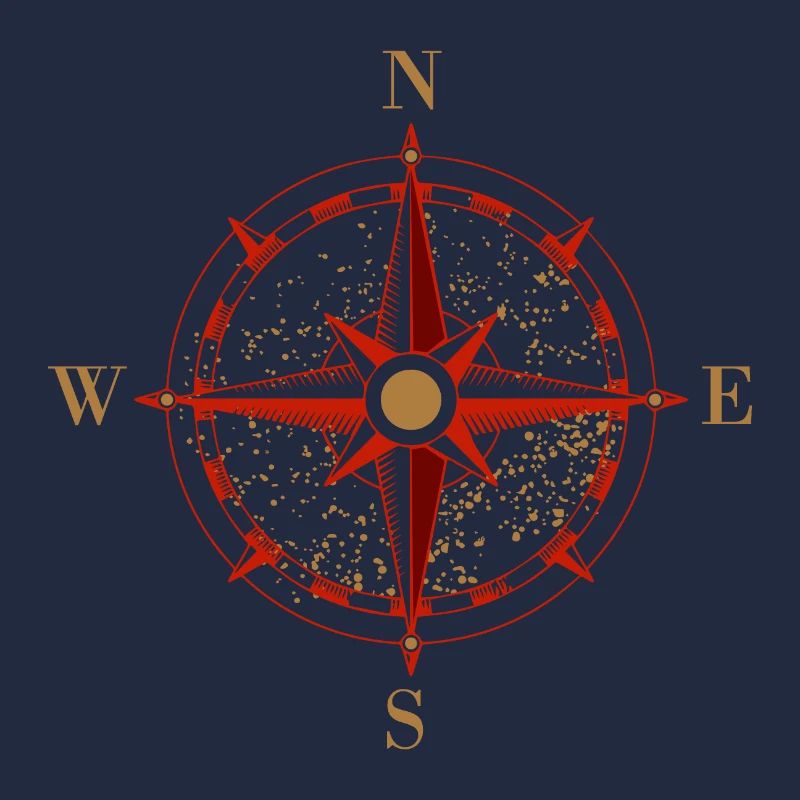 Symbol Kompass Navigation Retro Geschenkidee