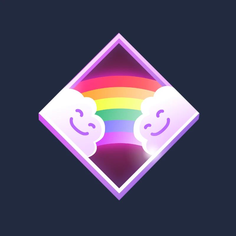 Enamored clouds with rainbow