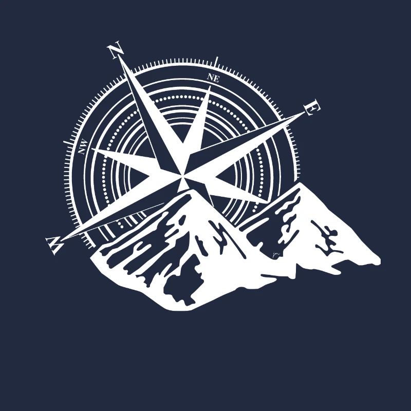 Berge Kompass weiß