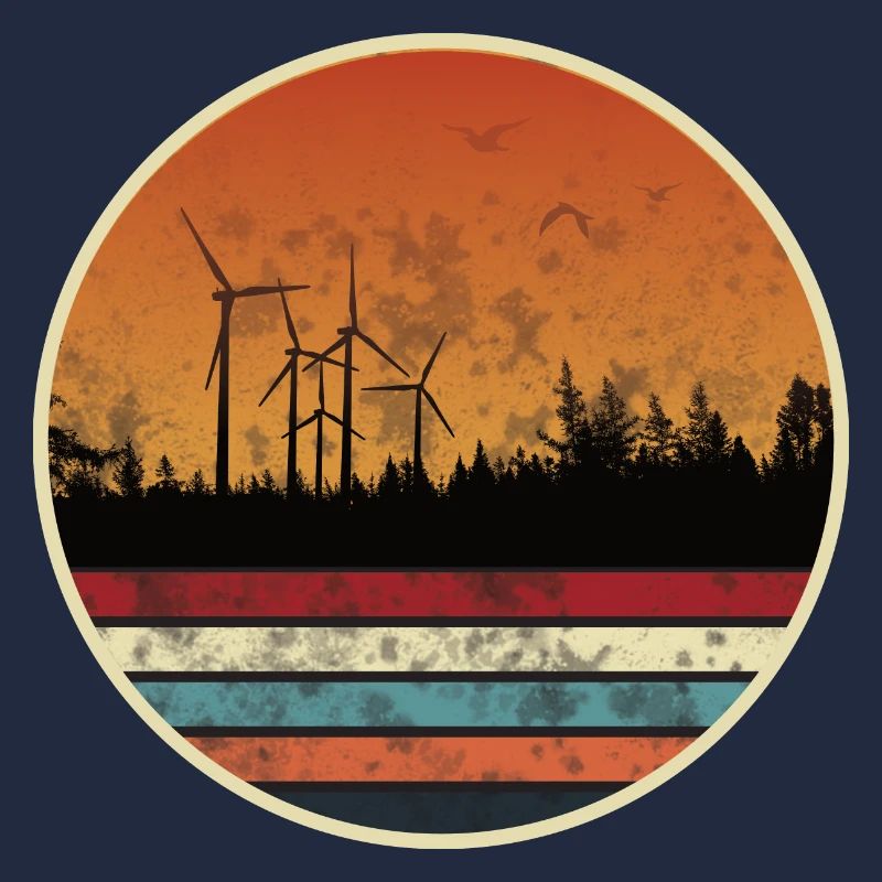 Wind farm at sunset - Wind power