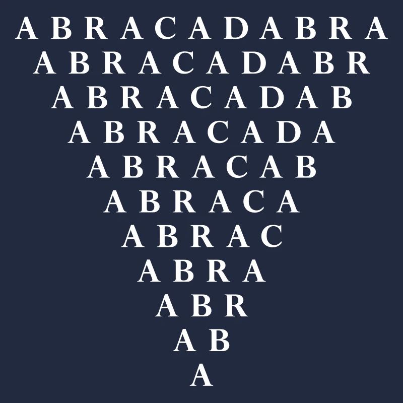 ABRACADABRA Modèle typographique - Schéma d’escroquerie