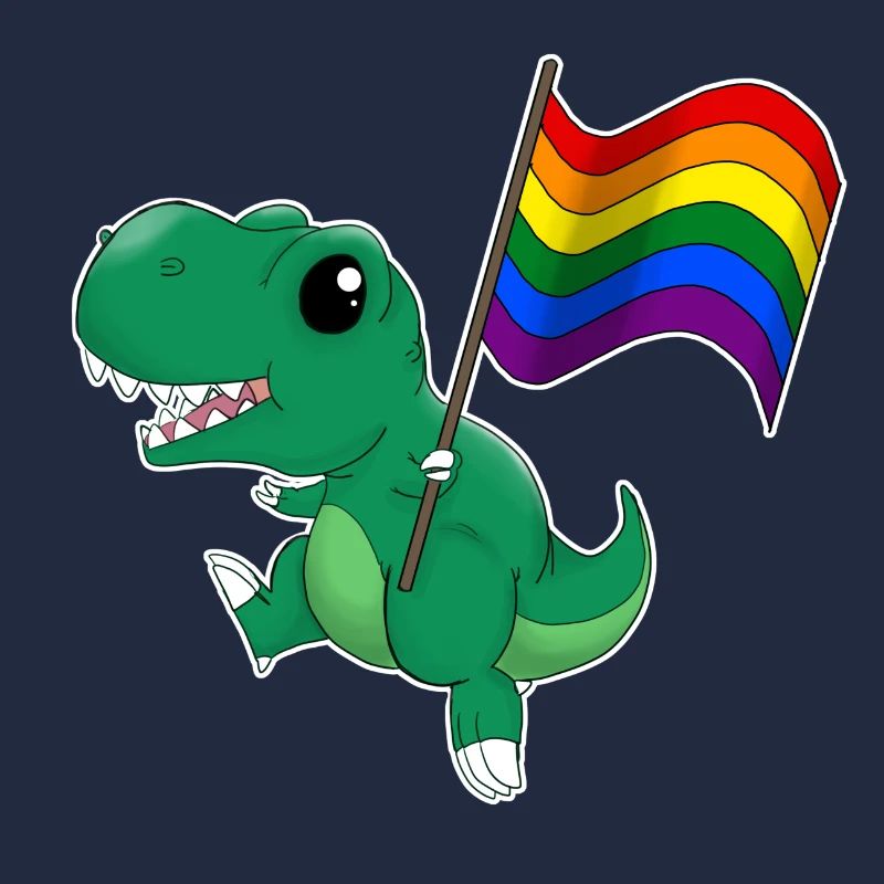 Arc-en-ciel dinosaure T-Rex Pride