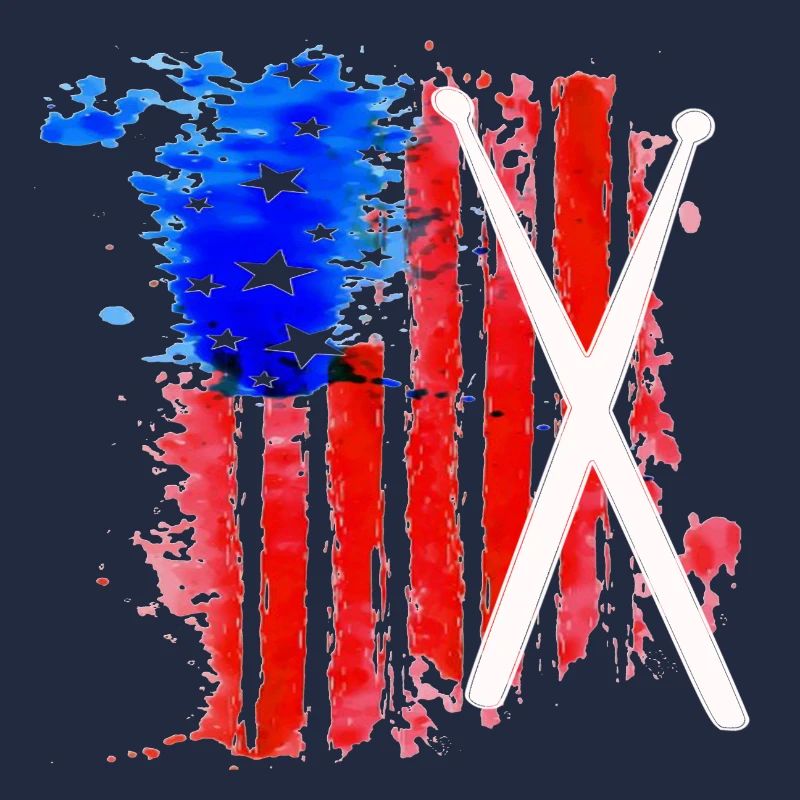 Drumsticks with US Flag