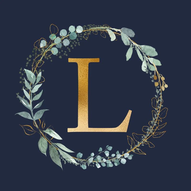 Customizable Monogram L Wreath Botany