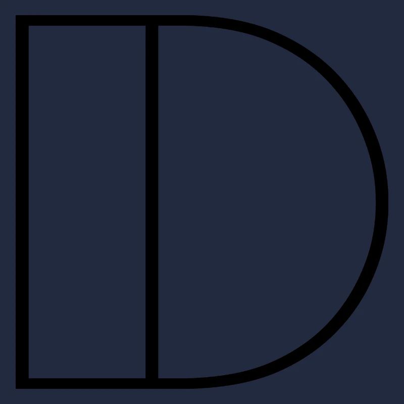 Buchstabe "D" Modern Schwarz