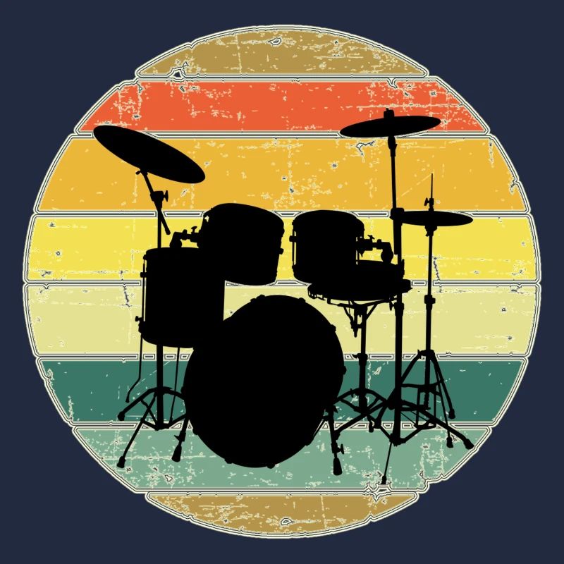 Batterie Batteur Vintage Retro Drumset