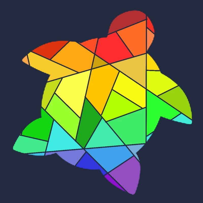 Rainbow Geometric Figures Turtle