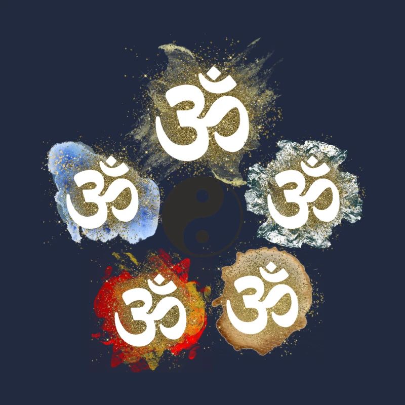 OM Elements Feu Terre Air Métal Eau Yin Yang