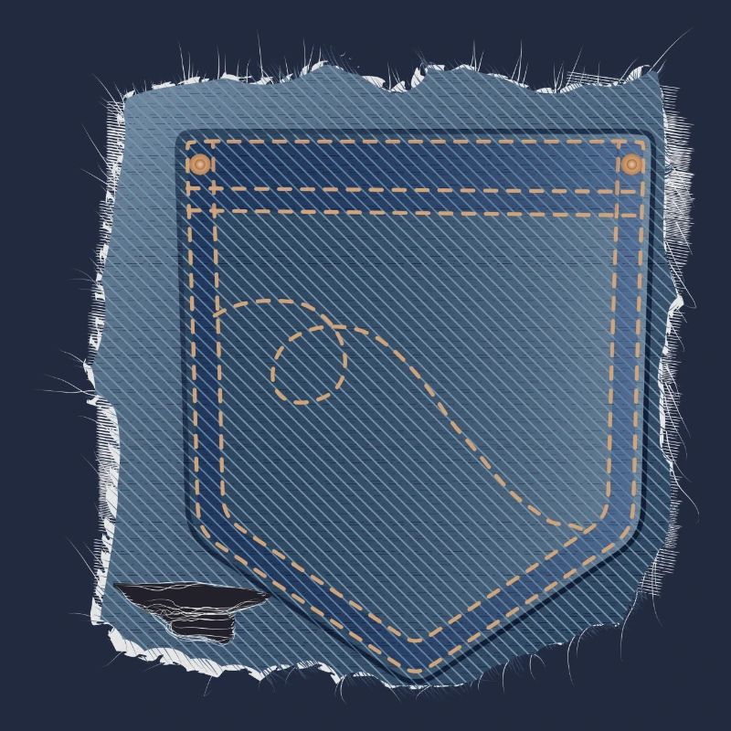 torn jeans fabric with trouser pocket