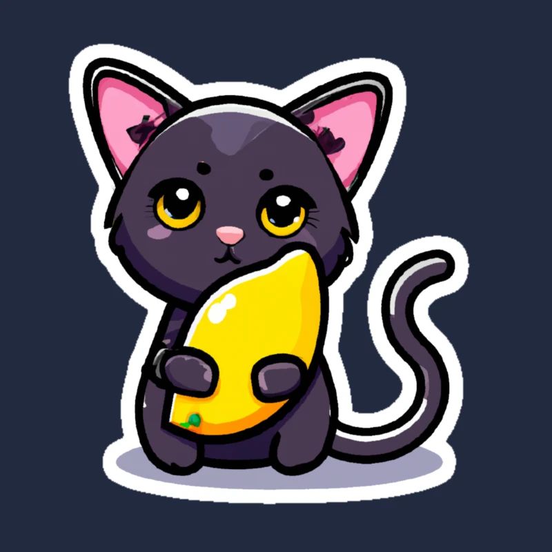 Eine Katze und ihre Mango - Sticker Stil