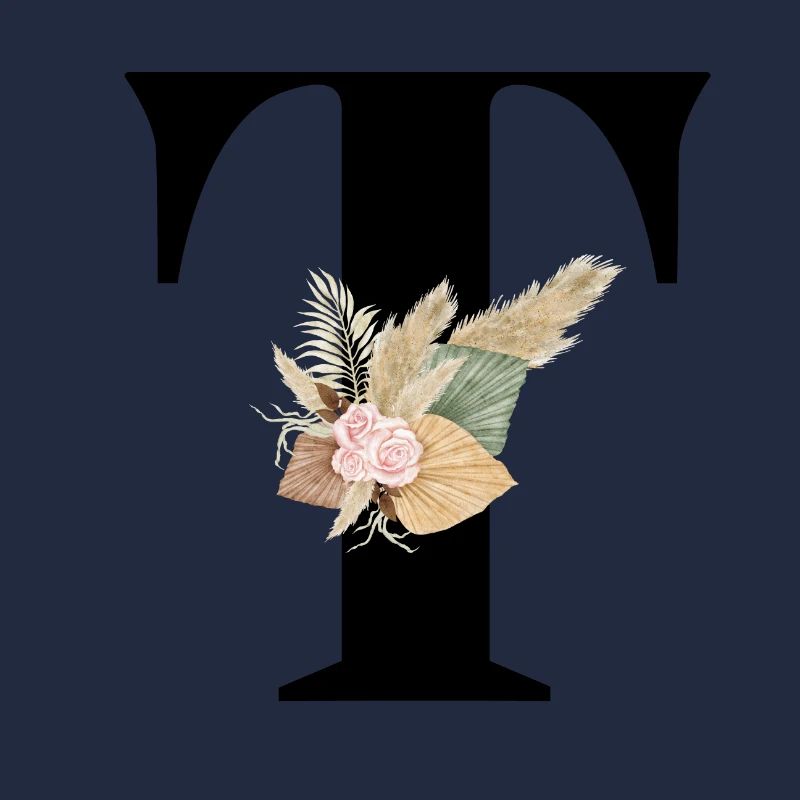 lettre T fleuris