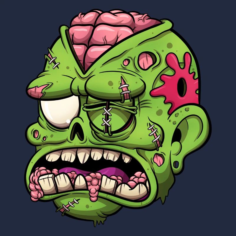 Tête de zombie blessée