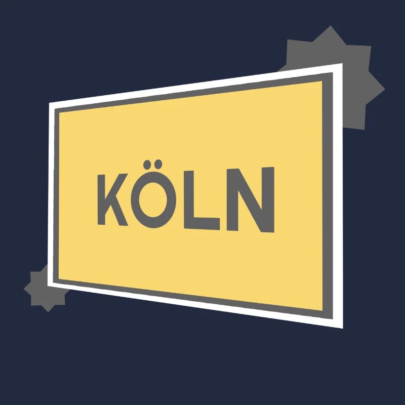Köln Ortsschild - modern grey