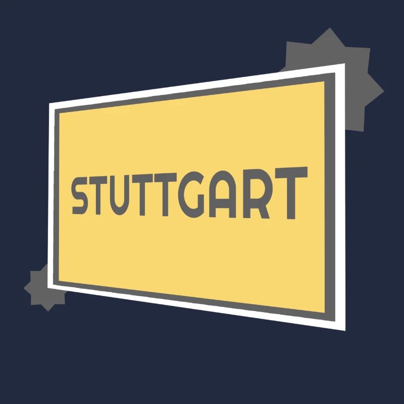 Stuttgart Ortsschild - modern grey
