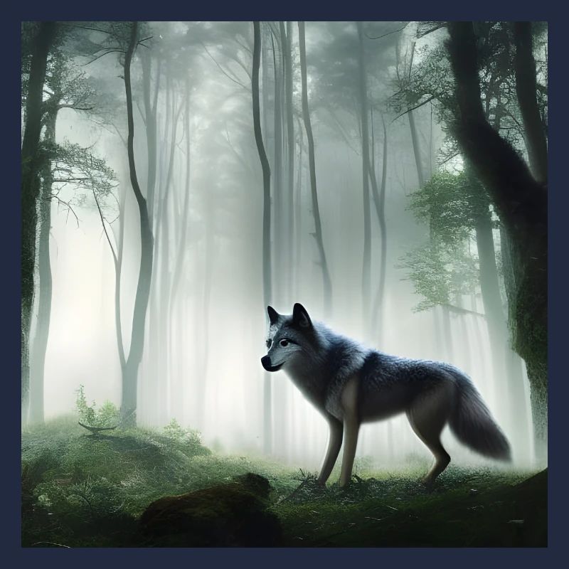 Flauschiger Wolf im Wald