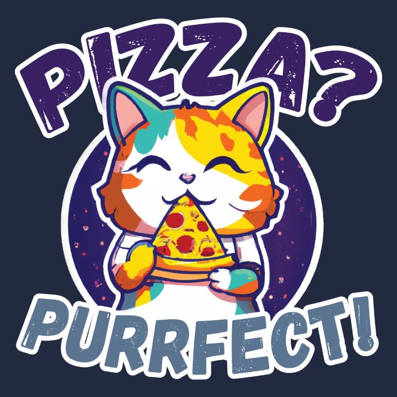 Pizza Purrfect Chat mangeant de la pizza