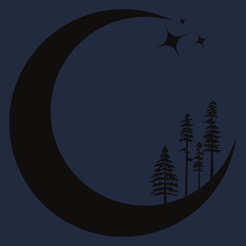 Lune Céleste pins arbre