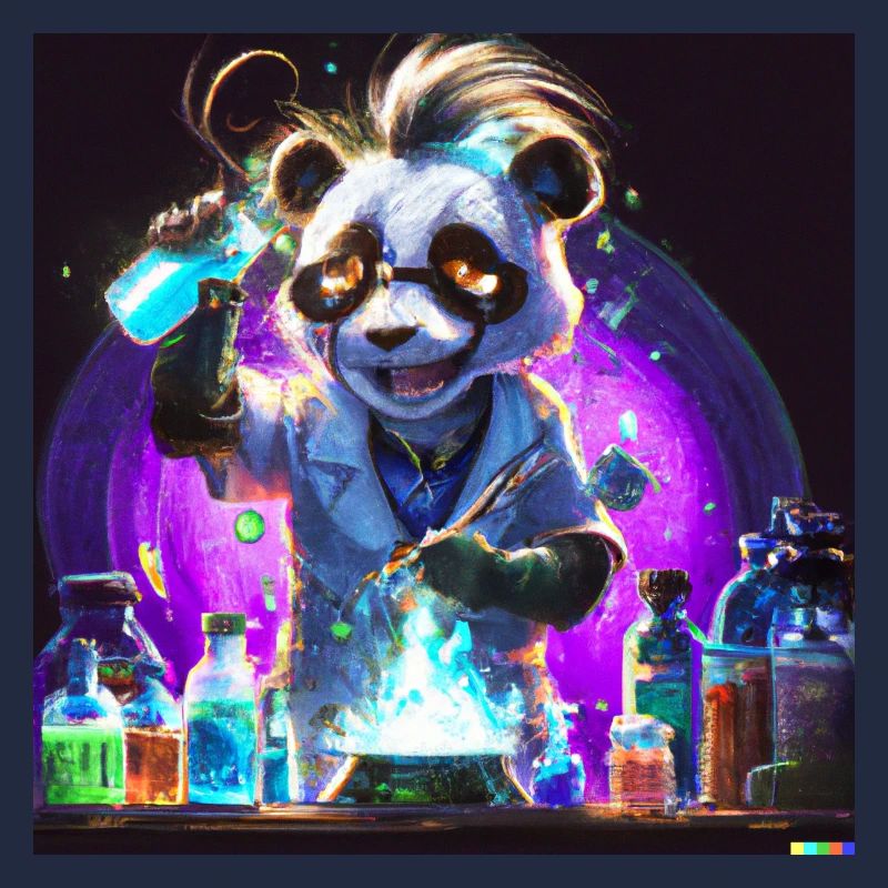 Panda Chemiker digital art
