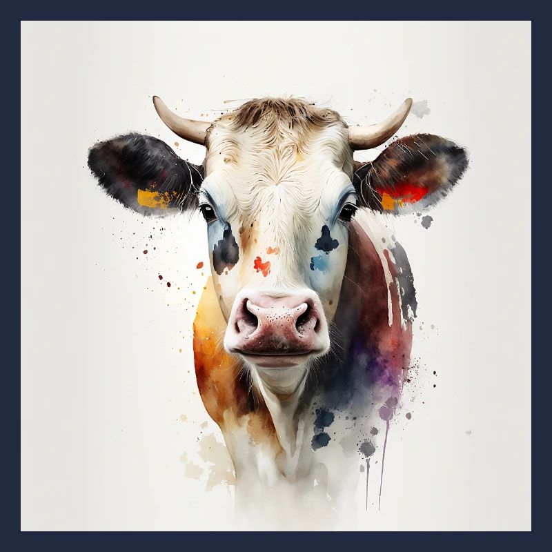 Vache peinture a l'eau