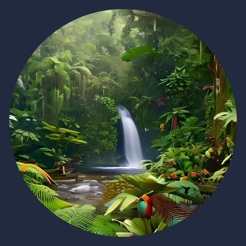 Cascade dans la forêt tropicale