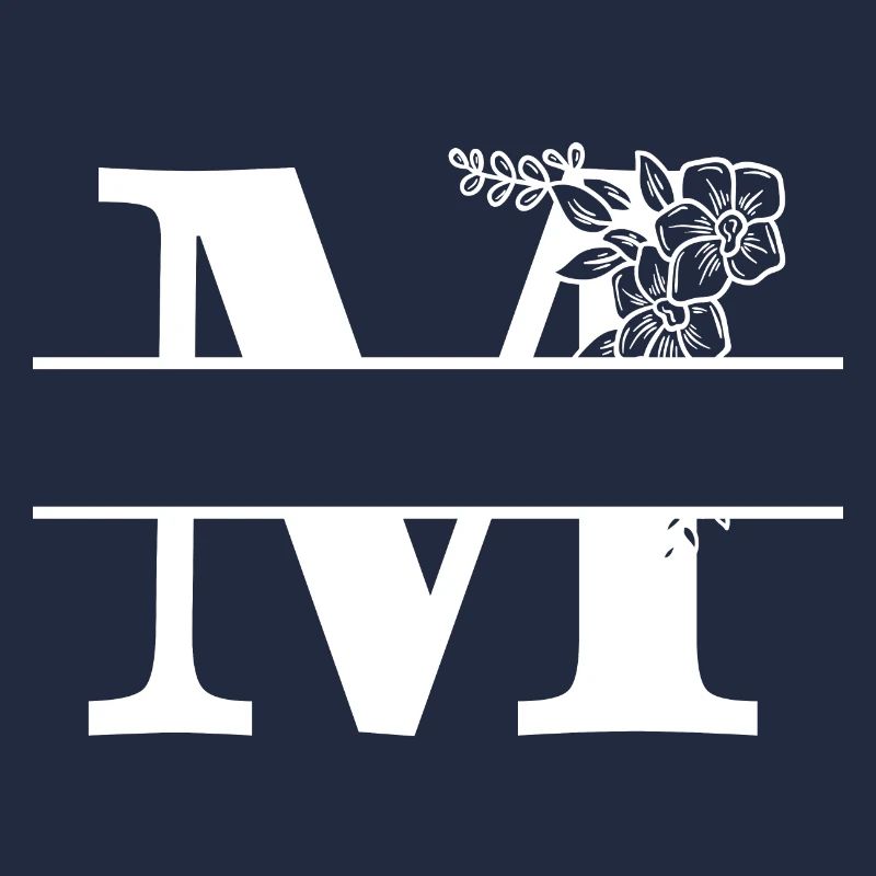 Personalized floral letter M