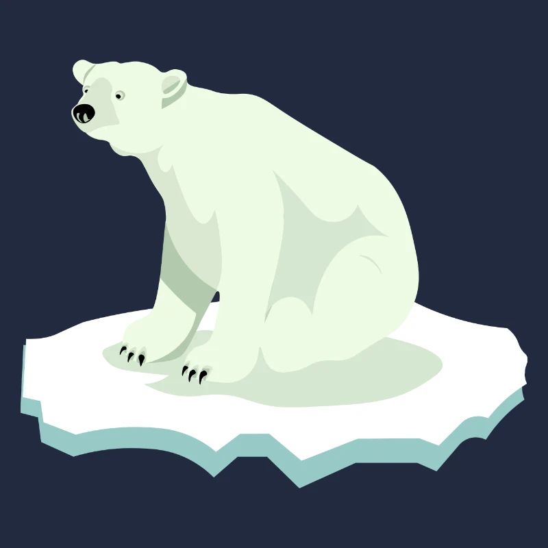 Polar bear on tiny ice flake