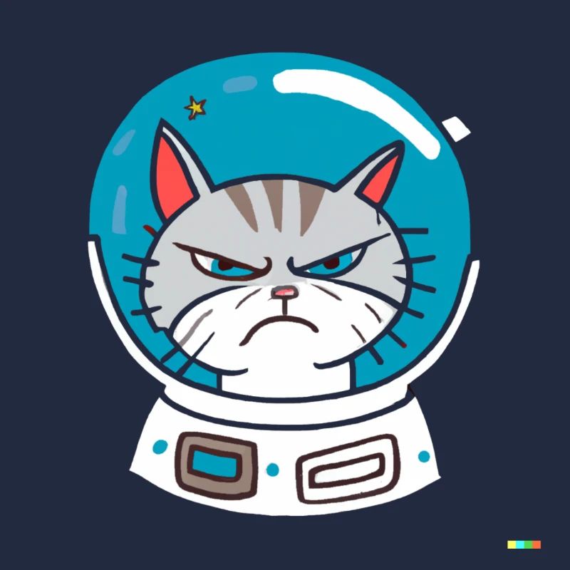 Angry astronaut cat