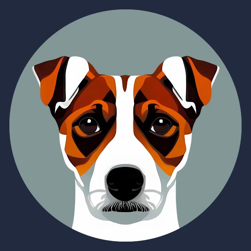 Jack Russel Terrier graphique circulaire coloré