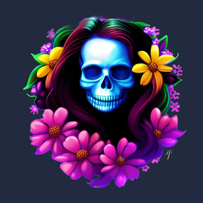 Skull Boho mit Blumenkranz Multicolor