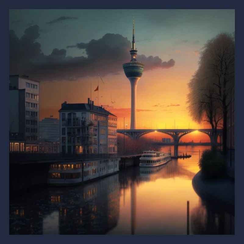 Coucher de soleil à Düsseldorf