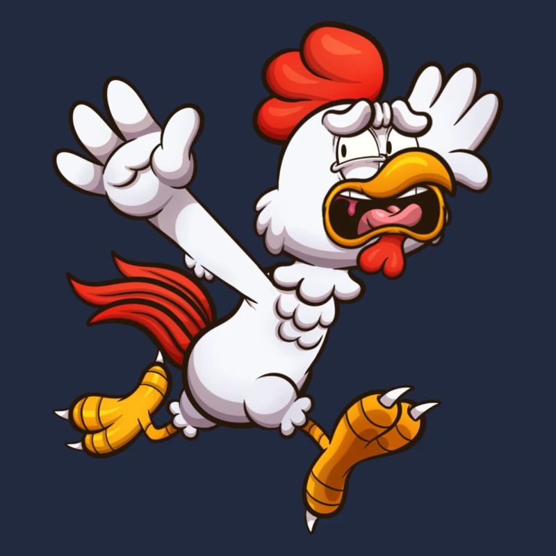 Poulet de dessin animé effrayé