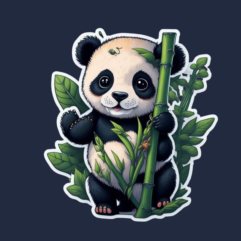 Panda mignon avec bambou