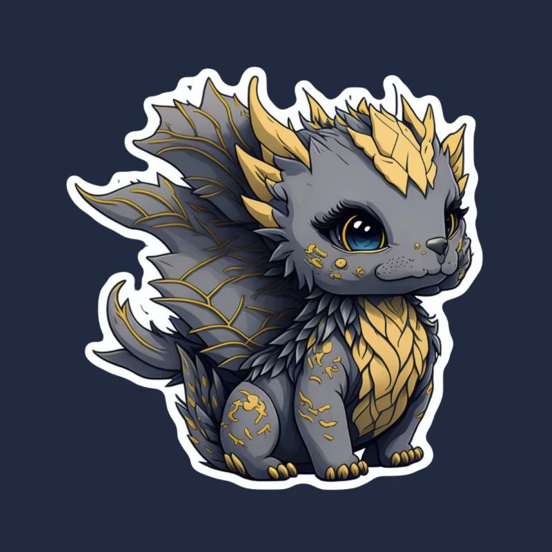 Mignon bébé dragon doré