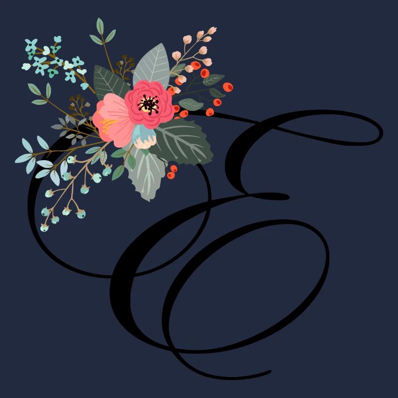 Letter e fleuris